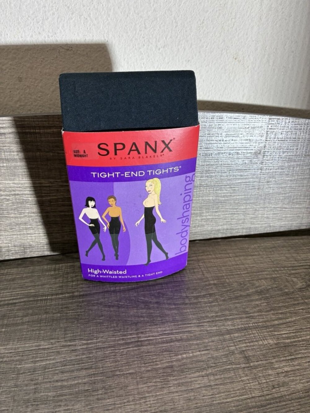 SPANX Tight-End High-Waisted Tummy Control Top Tights, size A in Midnight